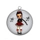 Pendentif Cabochon Argent - petite fille