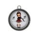 Pendentif Cabochon Argent - petite fille