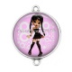 Connecteur Cabochon Argent - petite fille