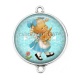 Connecteur Cabochon Argent - petite fille