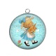 Pendentif Cabochon Argent - petite fille