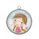 Pendentif Cabochon Argent - petite fille