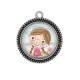 Pendentif Cabochon Argent - petite fille