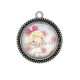 Pendentif Cabochon Argent - petite fille
