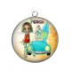 Pendentif Cabochon Argent - petite fille