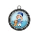 Pendentif Cabochon Argent - petite fille