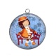 Pendentif Cabochon Argent - petite fille