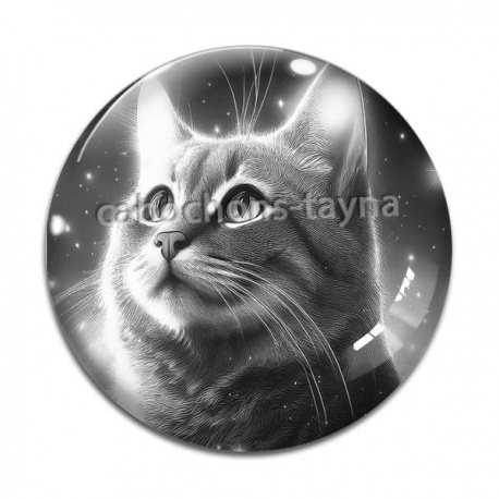 Cabochon Verre - chat