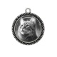 Pendentif Cabochon Argent - chat