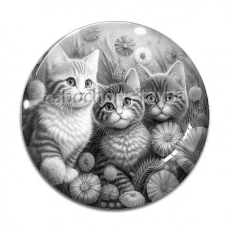 Cabochon Verre - chat