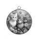 Pendentif Cabochon Argent - chat
