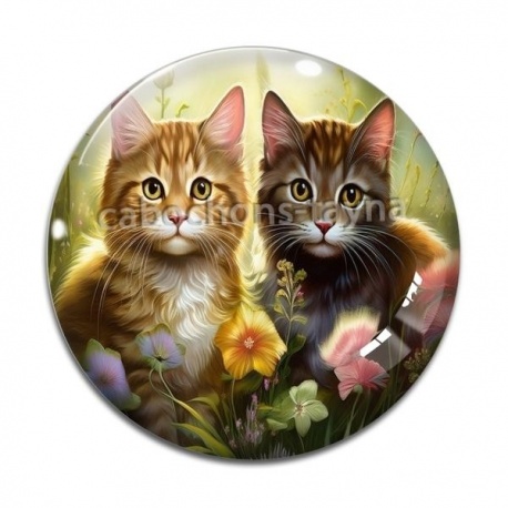 Cabochon Verre - chat