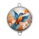 Connecteur Cabochon Argent - oiseaux