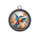 Pendentif Cabochon Argent - oiseaux