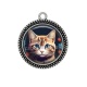 Pendentif Cabochon Argent - chat