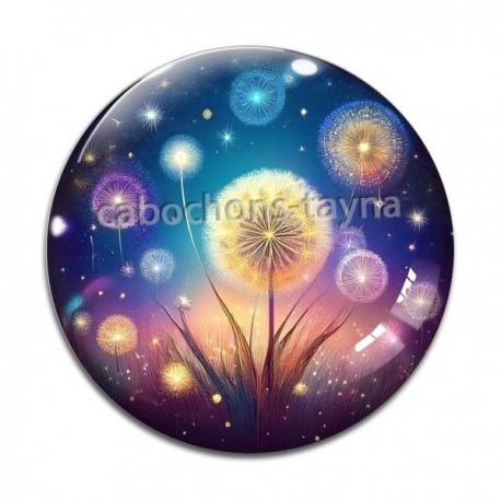 Cabochon Verre - pissenlit