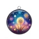 Pendentif Cabochon Argent - pissenlit