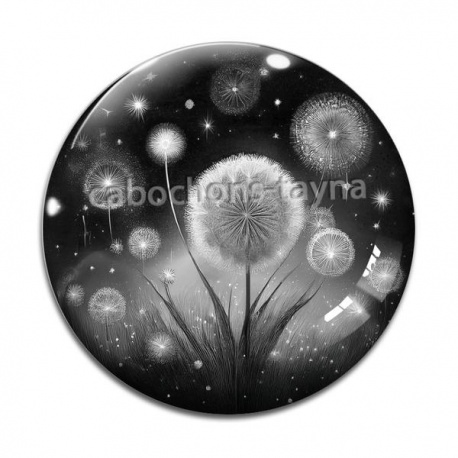Cabochon Verre -  pissenlit