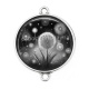 Connecteur Cabochon Argent -  pissenlit