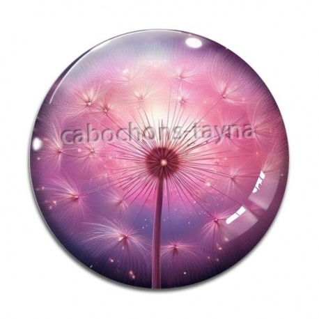 Cabochon Verre - pissenlit