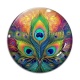 Cabochon Verre - plume de paon