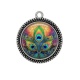 Pendentif Cabochon Argent - plume de paon