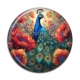Cabochon Résine - paon coquelicot