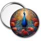Miroir de poche - paon coquelicot