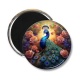 Magnet's - paon avec fleur rose