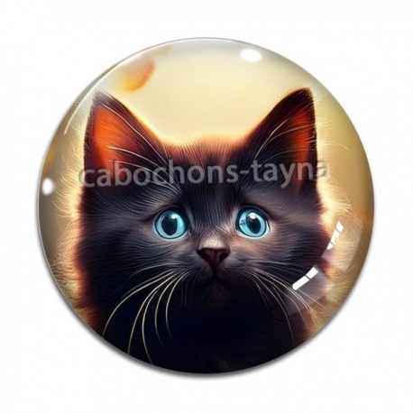 Cabochon Verre - chat