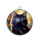 Pendentif Cabochon Argent - chat