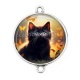 Connecteur Cabochon Argent - chaton