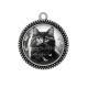 Pendentif Cabochon Argent - chat