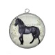 Pendentif Cabochon Argent - cheval