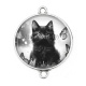 Connecteur Cabochon Argent - chaton