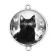Connecteur Cabochon Argent - chaton