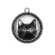Pendentif Cabochon Argent - chat