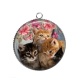 Pendentif Cabochon Argent - chat