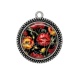 Pendentif Cabochon Argent - coquelicot