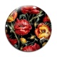 Cabochon Verre - coquelicot