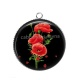 Pendentif Cabochon Argent - coquelicot