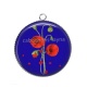 Pendentif Cabochon Argent - coquelicot