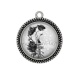 Pendentif Cabochon Argent - coquelicot