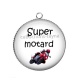 Pendentif Cabochon Argent - super motard