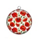 Pendentif Cabochon Argent - coquelicot