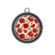 Pendentif Cabochon Argent - coquelicot
