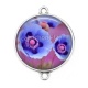 Connecteur Cabochon Argent - coquelicot