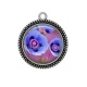 Pendentif Cabochon Argent - coquelicot