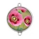 Connecteur Cabochon Argent - coquelicot