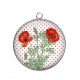 Pendentif Cabochon Argent - coquelicot